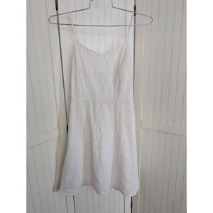 Old Navy White Cotton Gauze Dress M Smocked Back Summer Beach Vacation Casual